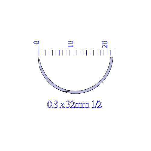 Голка хірургічна з пружинним вушком, ріжуча, 32мм, 1/2, стерильна, 1 шт